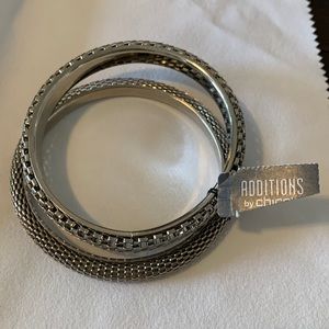 Chicos bangle bracelets silvertone